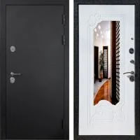 Входная дверь Гранд 5А с зеркалом ФЛЗ-147 Чёрный Муар Ясень белый - Image 1