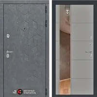 Входная дверь Лабиринт Бетон 19 с зеркалом Грей софт - Image 1