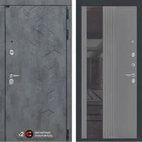 Входная дверь Лабиринт Бетон 32 с зеркалом (Серый софт рельеф) - Image 1