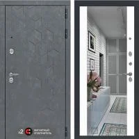 Входная дверь Лабиринт Бетон с зеркалом Белый софт - Image 1