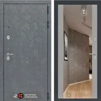 Входная дверь Лабиринт Бетон с зеркалом Максимум Грей софт - Image 1