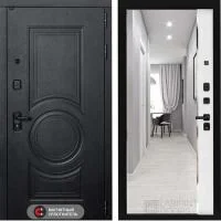 Входная дверь Лабиринт ГРАНД Панорама с Зеркалом Белый софт - Image 1