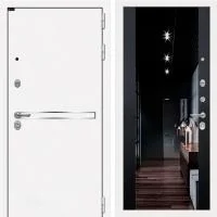 Входная дверь Лабиринт Лайн White с Зеркалом Черный кварц - Image 1