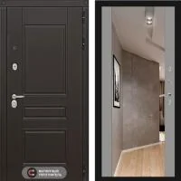 Входная дверь Лабиринт Мегаполис с зеркалом Максимум Грей софт - Image 1
