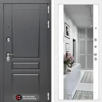 Входная дверь Лабиринт Платинум с Зеркалом Максимум Белый Софт - Image 1