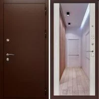 Входная дверь Лабиринт с зеркалом КЛАССИК Сандал белый - Image 1