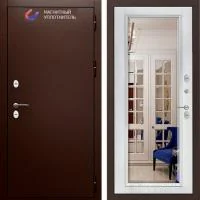 Входная дверь Лабиринт Термомагнит с зеркалом Фацет Белый софт - Image 1