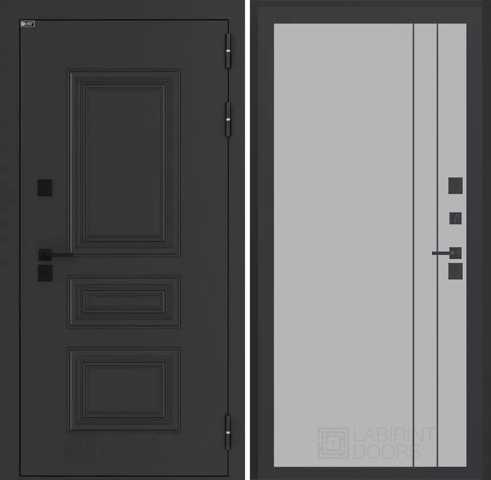 Входная дверь Аляска Лайт 10 - Серый рельеф софт - Image 1